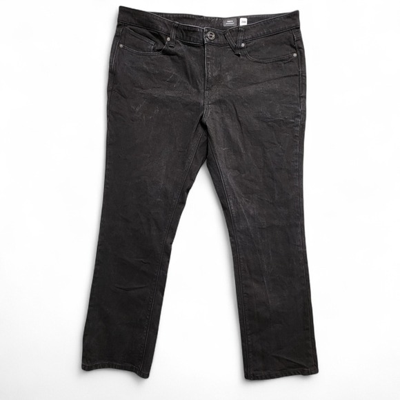 Volcom Vorta Slim Straight Jeans Mens 38x29 Black Grunge Stretch‎ Denim - Picture 1 of 16